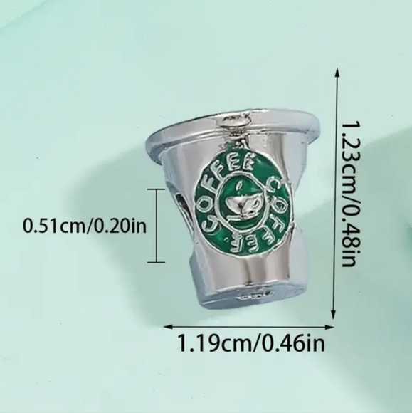 Coffee Cup  Charm for European Style Bracelets Fits Pandora Systems - Picture 4 of 7